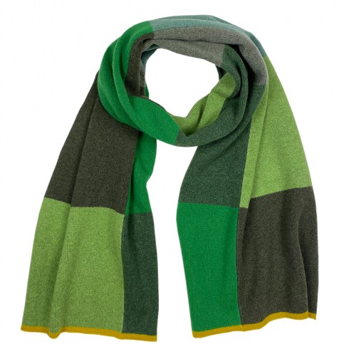 colour block scarf greens6